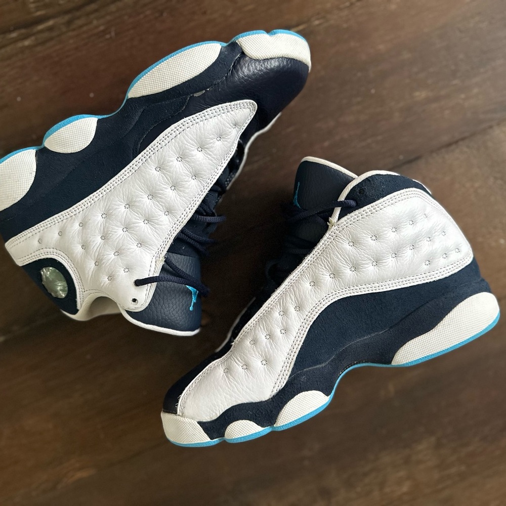 Jordan Blue and White Sneakers with Panther Paw Sole